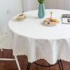 imageSmiry Round Table Cloth Waterproof Heavy Duty Vinyl Tablecloths Wipeable Washable Table Cover for Kitchen and Dining Room Brown 60quot x 60quotWhite