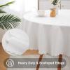imageSmiry Round Table Cloth Waterproof Heavy Duty Vinyl Tablecloths Wipeable Washable Table Cover for Kitchen and Dining Room Brown 60quot x 60quotWhite