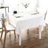 imageSmiry Round Table Cloth Waterproof Heavy Duty Vinyl Tablecloths Wipeable Washable Table Cover for Kitchen and Dining Room Brown 60quot x 60quotWhite