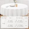 imageSmiry Round Table Cloth Waterproof Heavy Duty Vinyl Tablecloths Wipeable Washable Table Cover for Kitchen and Dining Room Brown 60quot x 60quotWhite