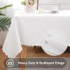 imageSmiry Round Table Cloth Waterproof Heavy Duty Vinyl Tablecloths Wipeable Washable Table Cover for Kitchen and Dining Room Brown 60quot x 60quotWhite