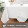 imageSmiry Round Table Cloth Waterproof Heavy Duty Vinyl Tablecloths Wipeable Washable Table Cover for Kitchen and Dining Room Brown 60quot x 60quotWhite