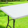 imageSmiry Rectangle Picnic Tablecloth Waterproof Elastic Fitted Table Covers for 6 Foot Tables Wipeable Vinyl Tablecloths for Camping Indoor Outdoor Clear 30x72 Inches