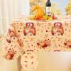 imageSmiry Rectangle Table Cloth Waterproof Vinyl Tablecloth with Flannel Backing for Rectangle Tables Wipeable Spillproof Plastic Tablecloths for Dining Camping Indoor and Outdoor 52quotx70quot BlackYellow