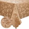 imageSmiry Round Table Cloth Waterproof Heavy Duty Vinyl Tablecloths Wipeable Washable Table Cover for Kitchen and Dining Room Brown 60quot x 60quotBrown