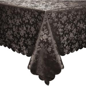 imageSmiry Round Table Cloth Waterproof Heavy Duty Vinyl Tablecloths Wipeable Washable Table Cover for Kitchen and Dining Room Brown 60quot x 60quotCoffee
