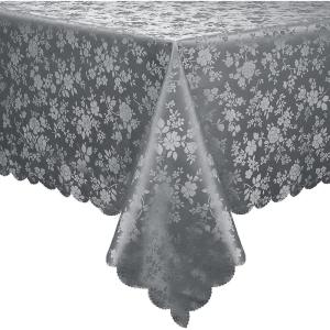 imageSmiry Round Table Cloth Waterproof Heavy Duty Vinyl Tablecloths Wipeable Washable Table Cover for Kitchen and Dining Room Brown 60quot x 60quotGrey