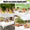 imageSmiry Disposable Table Cloth  6 Pack 54 x 108 Inch Waterproof Rectangle Tablecloths for Parties Decorative Plastic Table Cover Leakproof ampamp Sturdy WhiteWhite  Gold
