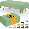 imageSmiry Disposable Table Cloth  6 Pack 54 x 108 Inch Waterproof Rectangle Tablecloths for Parties Decorative Plastic Table Cover Leakproof ampamp Sturdy WhiteSage Green