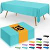 imageSmiry Disposable Table Cloth  6 Pack 54 x 108 Inch Waterproof Rectangle Tablecloths for Parties Decorative Plastic Table Cover Leakproof ampamp Sturdy WhiteTeal