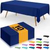 imageSmiry Disposable Table Cloth  6 Pack 54 x 108 Inch Waterproof Rectangle Tablecloths for Parties Decorative Plastic Table Cover Leakproof ampamp Sturdy WhiteNavy