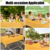 imageSmiry Disposable Table Cloth  6 Pack 54 x 108 Inch Waterproof Rectangle Tablecloths for Parties Decorative Plastic Table Cover Leakproof ampamp Sturdy WhiteMustard Yellow