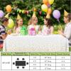imageSmiry Disposable Table Cloth  6 Pack 54 x 108 Inch Waterproof Rectangle Tablecloths for Parties Decorative Plastic Table Cover Leakproof ampamp Sturdy WhiteWhite  Gold