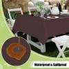imageSmiry Disposable Table Cloth  6 Pack 54 x 108 Inch Waterproof Rectangle Tablecloths for Parties Decorative Plastic Table Cover Leakproof ampamp Sturdy WhiteCoffee