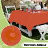 imageSmiry Disposable Table Cloth  6 Pack 54 x 108 Inch Waterproof Rectangle Tablecloths for Parties Decorative Plastic Table Cover Leakproof ampamp Sturdy WhiteOrange