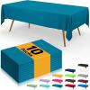 imageSmiry Disposable Table Cloth  6 Pack 54 x 108 Inch Waterproof Rectangle Tablecloths for Parties Decorative Plastic Table Cover Leakproof ampamp Sturdy WhiteAqua