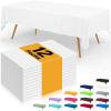 imageSmiry Disposable Table Cloth  6 Pack 54 x 108 Inch Waterproof Rectangle Tablecloths for Parties Decorative Plastic Table Cover Leakproof ampamp Sturdy WhiteWhite