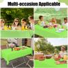 imageSmiry Disposable Table Cloth  6 Pack 54 x 108 Inch Waterproof Rectangle Tablecloths for Parties Decorative Plastic Table Cover Leakproof ampamp Sturdy WhiteLime Green