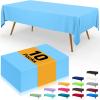imageSmiry Disposable Table Cloth  6 Pack 54 x 108 Inch Waterproof Rectangle Tablecloths for Parties Decorative Plastic Table Cover Leakproof ampamp Sturdy WhiteLight Blue