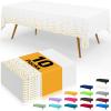imageSmiry Disposable Table Cloth  6 Pack 54 x 108 Inch Waterproof Rectangle Tablecloths for Parties Decorative Plastic Table Cover Leakproof ampamp Sturdy WhiteWhite  Gold
