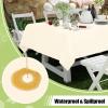 imageSmiry Disposable Table Cloth  6 Pack 54 x 108 Inch Waterproof Rectangle Tablecloths for Parties Decorative Plastic Table Cover Leakproof ampamp Sturdy WhiteBeige