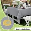 imageSmiry Disposable Table Cloth  6 Pack 54 x 108 Inch Waterproof Rectangle Tablecloths for Parties Decorative Plastic Table Cover Leakproof ampamp Sturdy WhiteGrey