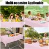 imageSmiry Disposable Table Cloth  6 Pack 54 x 108 Inch Waterproof Rectangle Tablecloths for Parties Decorative Plastic Table Cover Leakproof ampamp Sturdy WhitePink