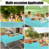 imageSmiry Disposable Table Cloth  6 Pack 54 x 108 Inch Waterproof Rectangle Tablecloths for Parties Decorative Plastic Table Cover Leakproof ampamp Sturdy WhiteTeal