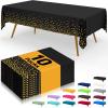 imageSmiry Disposable Table Cloth  6 Pack 54 x 108 Inch Waterproof Rectangle Tablecloths for Parties Decorative Plastic Table Cover Leakproof ampamp Sturdy WhiteBlack  Gold