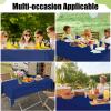 imageSmiry Disposable Table Cloth  6 Pack 54 x 108 Inch Waterproof Rectangle Tablecloths for Parties Decorative Plastic Table Cover Leakproof ampamp Sturdy WhiteNavy