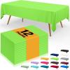 imageSmiry Disposable Table Cloth  6 Pack 54 x 108 Inch Waterproof Rectangle Tablecloths for Parties Decorative Plastic Table Cover Leakproof ampamp Sturdy WhiteLime Green