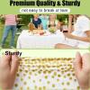 imageSmiry Disposable Table Cloth  6 Pack 54 x 108 Inch Waterproof Rectangle Tablecloths for Parties Decorative Plastic Table Cover Leakproof ampamp Sturdy WhiteWhite  Gold