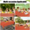 imageSmiry Disposable Table Cloth  6 Pack 54 x 108 Inch Waterproof Rectangle Tablecloths for Parties Decorative Plastic Table Cover Leakproof ampamp Sturdy WhiteOrange