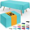 imageSmiry Disposable Table Cloth  6 Pack 54 x 108 Inch Waterproof Rectangle Tablecloths for Parties Decorative Plastic Table Cover Leakproof ampamp Sturdy WhiteTeal