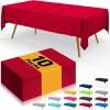 imageSmiry Disposable Table Cloth  6 Pack 54 x 108 Inch Waterproof Rectangle Tablecloths for Parties Decorative Plastic Table Cover Leakproof ampamp Sturdy WhiteRed