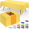 imageSmiry Disposable Table Cloth  6 Pack 54 x 108 Inch Waterproof Rectangle Tablecloths for Parties Decorative Plastic Table Cover Leakproof ampamp Sturdy WhiteYellow