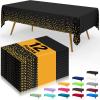 imageSmiry Disposable Table Cloth  6 Pack 54 x 108 Inch Waterproof Rectangle Tablecloths for Parties Decorative Plastic Table Cover Leakproof ampamp Sturdy WhiteBlack  Gold