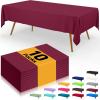 imageSmiry Disposable Table Cloth  6 Pack 54 x 108 Inch Waterproof Rectangle Tablecloths for Parties Decorative Plastic Table Cover Leakproof ampamp Sturdy WhiteWine Red