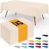 imageSmiry Disposable Table Cloth  6 Pack 54 x 108 Inch Waterproof Rectangle Tablecloths for Parties Decorative Plastic Table Cover Leakproof ampamp Sturdy WhiteIvory