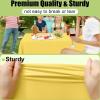 imageSmiry Disposable Table Cloth  6 Pack 54 x 108 Inch Waterproof Rectangle Tablecloths for Parties Decorative Plastic Table Cover Leakproof ampamp Sturdy WhiteYellow