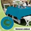imageSmiry Disposable Table Cloth  6 Pack 54 x 108 Inch Waterproof Rectangle Tablecloths for Parties Decorative Plastic Table Cover Leakproof ampamp Sturdy WhiteAqua