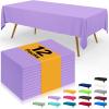 imageSmiry Disposable Table Cloth  6 Pack 54 x 108 Inch Waterproof Rectangle Tablecloths for Parties Decorative Plastic Table Cover Leakproof ampamp Sturdy WhiteLavender