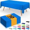 imageSmiry Disposable Table Cloth  6 Pack 54 x 108 Inch Waterproof Rectangle Tablecloths for Parties Decorative Plastic Table Cover Leakproof ampamp Sturdy WhiteBlue