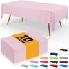 imageSmiry Disposable Table Cloth  6 Pack 54 x 108 Inch Waterproof Rectangle Tablecloths for Parties Decorative Plastic Table Cover Leakproof ampamp Sturdy WhitePink