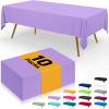 imageSmiry Disposable Table Cloth  6 Pack 54 x 108 Inch Waterproof Rectangle Tablecloths for Parties Decorative Plastic Table Cover Leakproof ampamp Sturdy WhiteLavender