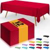 imageSmiry Disposable Table Cloth  6 Pack 54 x 108 Inch Waterproof Rectangle Tablecloths for Parties Decorative Plastic Table Cover Leakproof ampamp Sturdy WhiteRed