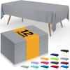 imageSmiry Disposable Table Cloth  6 Pack 54 x 108 Inch Waterproof Rectangle Tablecloths for Parties Decorative Plastic Table Cover Leakproof ampamp Sturdy WhiteGrey