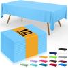 imageSmiry Disposable Table Cloth  6 Pack 54 x 108 Inch Waterproof Rectangle Tablecloths for Parties Decorative Plastic Table Cover Leakproof ampamp Sturdy WhiteLight Blue