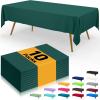 imageSmiry Disposable Table Cloth  6 Pack 54 x 108 Inch Waterproof Rectangle Tablecloths for Parties Decorative Plastic Table Cover Leakproof ampamp Sturdy WhiteChristmas Green
