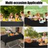 imageSmiry Disposable Table Cloth  6 Pack 54 x 108 Inch Waterproof Rectangle Tablecloths for Parties Decorative Plastic Table Cover Leakproof ampamp Sturdy WhiteBlack
